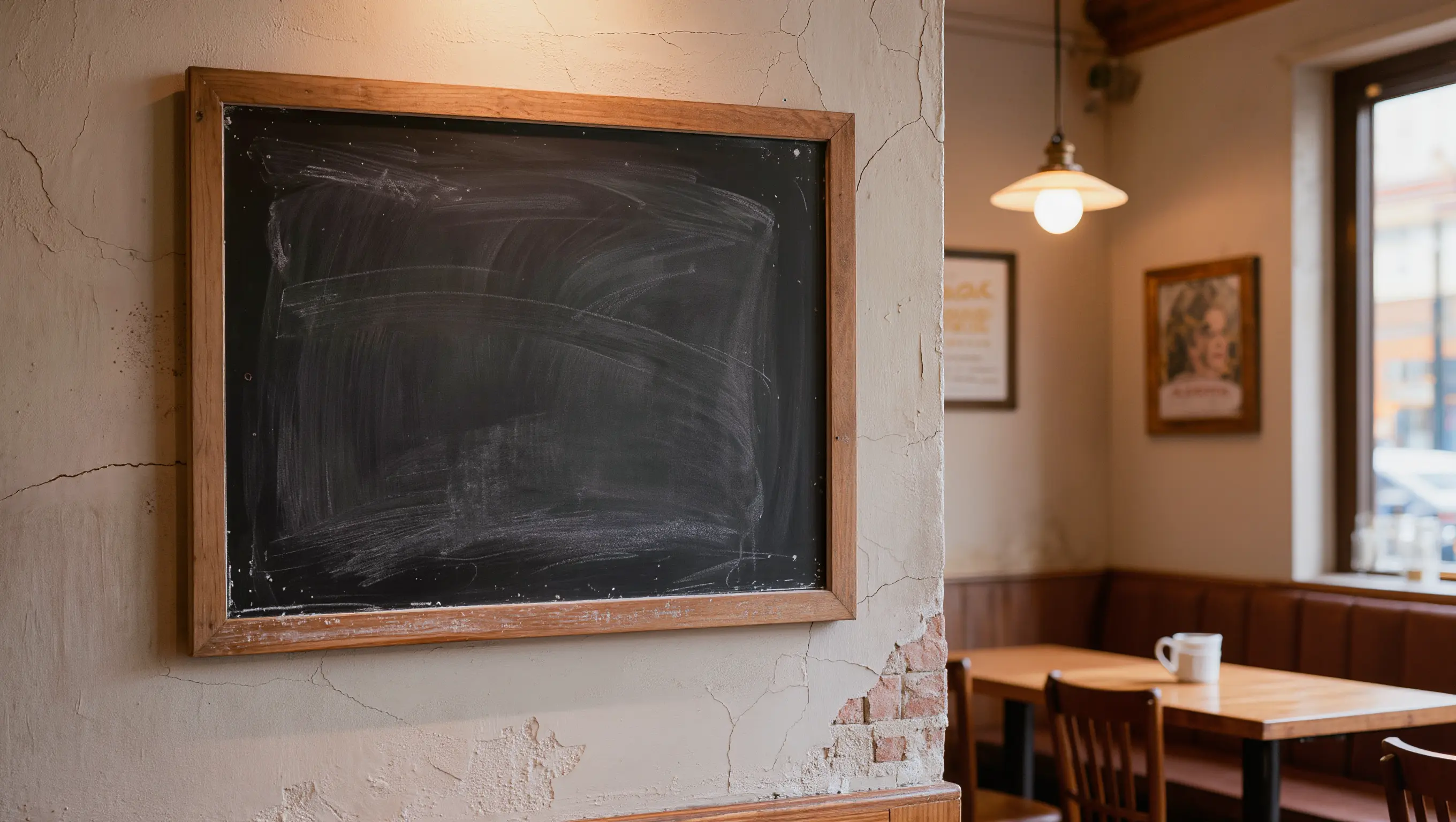 A small restaurant's menu board with handwritten prices